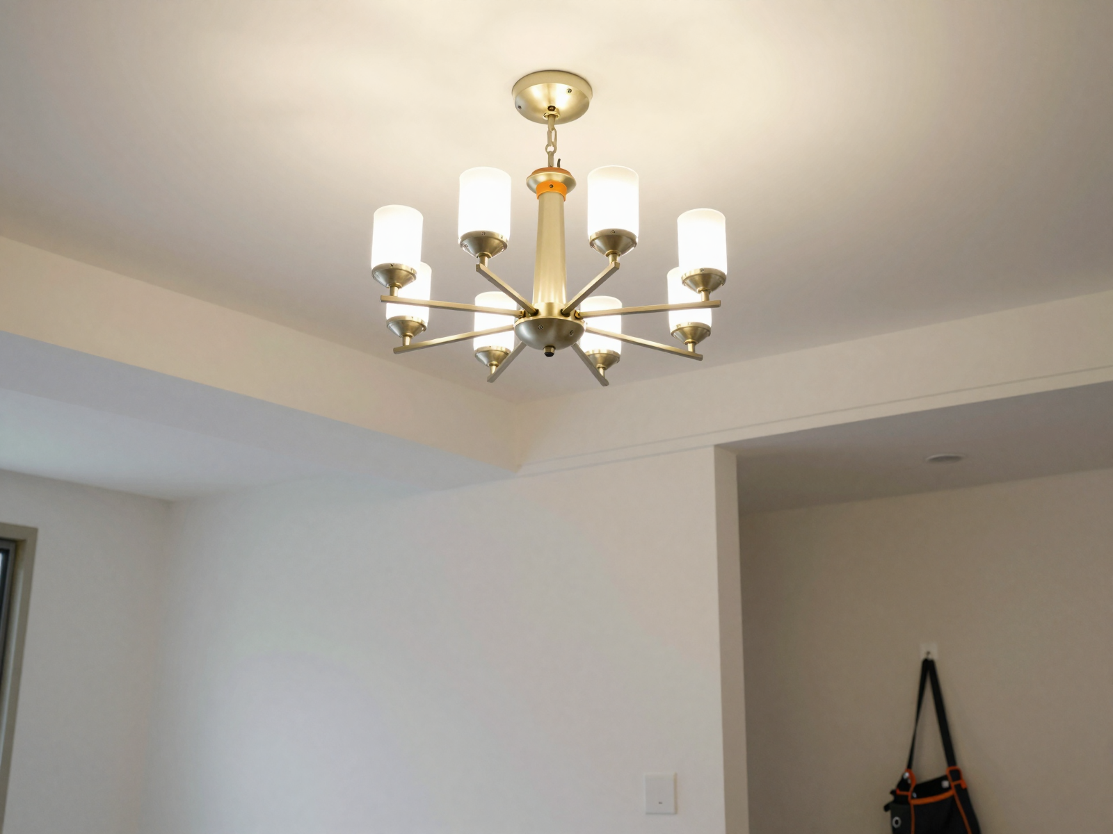 Finished electrical installation with LED lighting